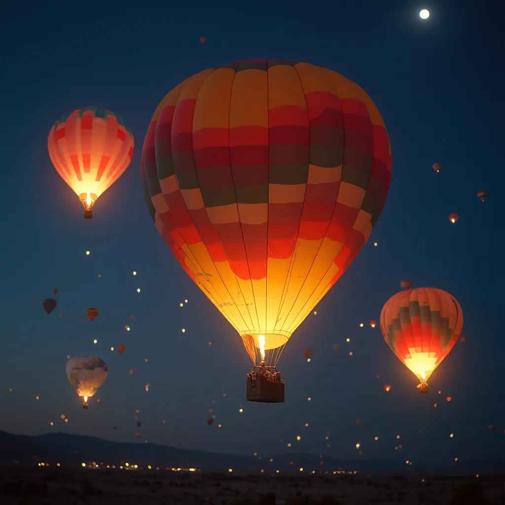 Balon nad nočním městem